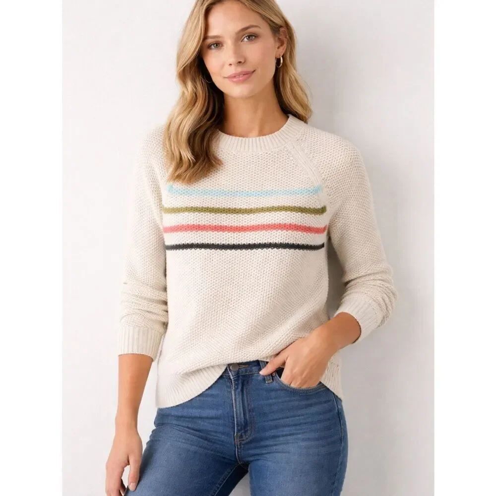 Sonoma Crewneck Sweater Small Stripe Knit Cotton Blend NWT